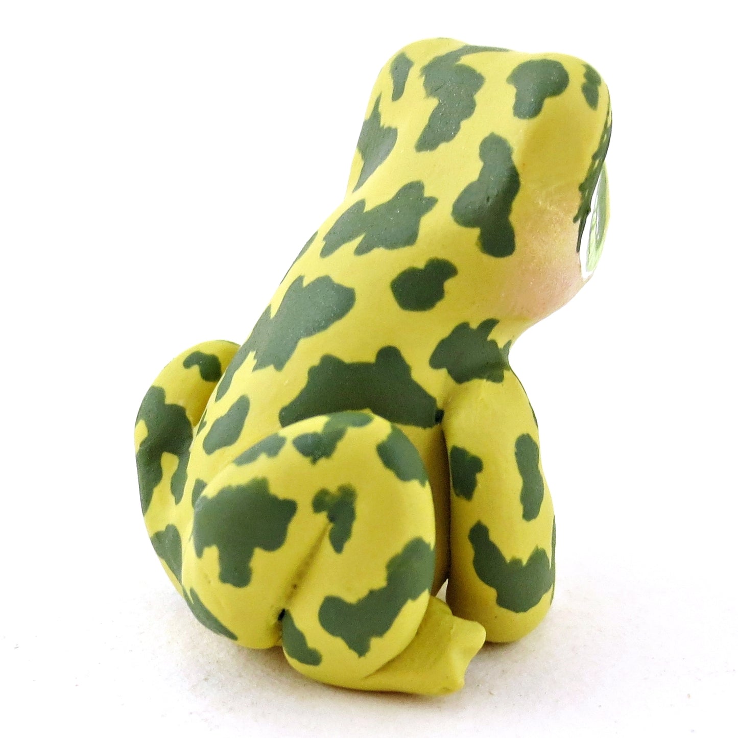 Light Green Spotty Frog Figurine - Polymer Clay Fall Animals