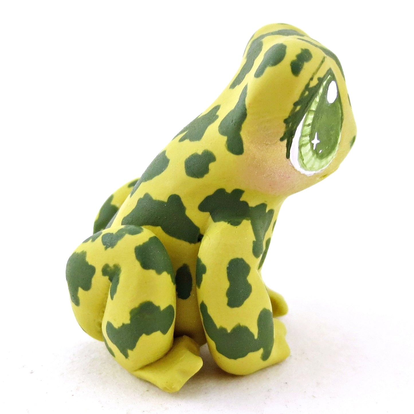 Light Green Spotty Frog Figurine - Polymer Clay Fall Animals