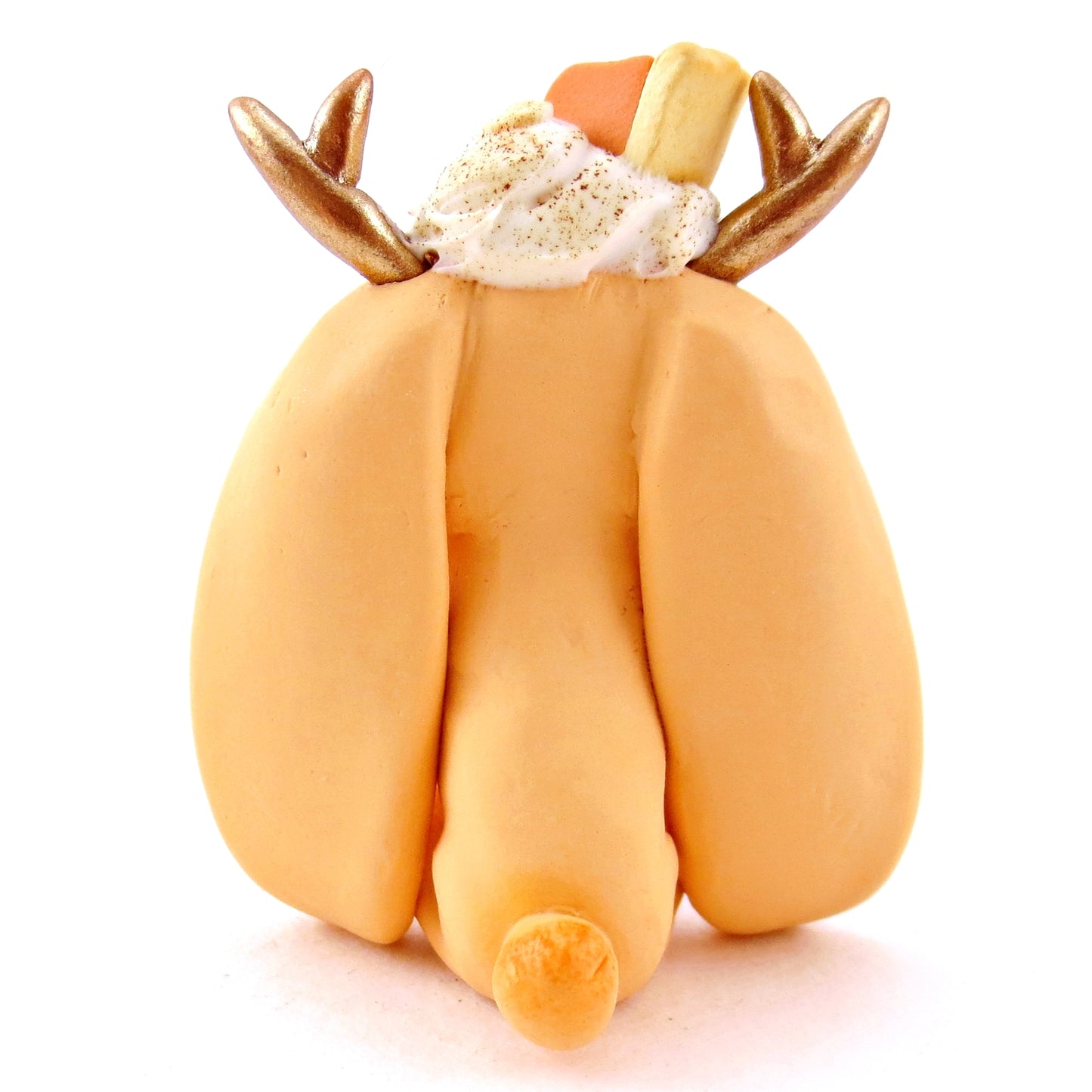 Pumpkin Pie Jackalope Figurine - Polymer Clay Fall Animals