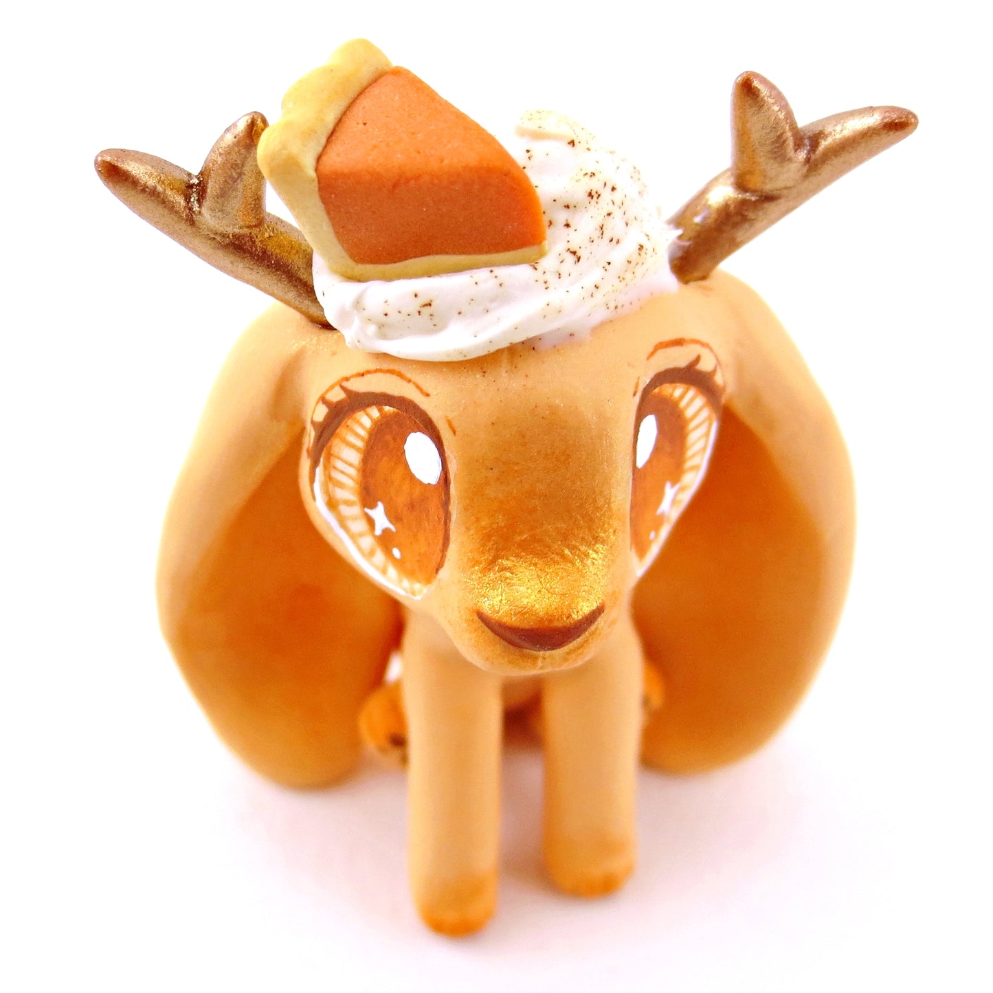 Pumpkin Pie Jackalope Figurine - Polymer Clay Fall Animals