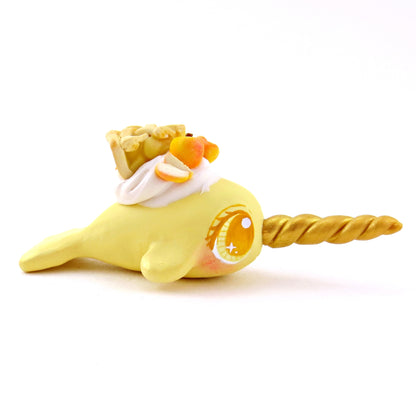 Apple Pie Narwhal Figurine - Polymer Clay Fall Animals