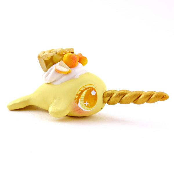 Apple Pie Narwhal Figurine - Polymer Clay Fall Animals