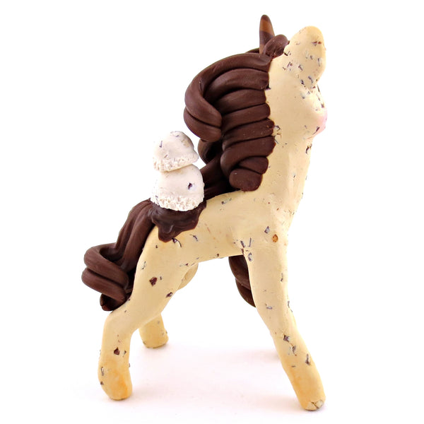 Chocolate Chip Cookie Dough Ice Cream Unicorn Figurine - Polymer Clay Ice Cream Animals