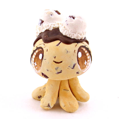 Chocolate Chip Cookie Dough Ice Cream Jellyfish Figurine - Polymer Clay Ice Cream Animals