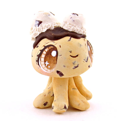 Chocolate Chip Cookie Dough Ice Cream Jellyfish Figurine - Polymer Clay Ice Cream Animals