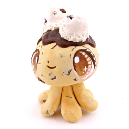 Chocolate Chip Cookie Dough Ice Cream Jellyfish Figurine - Polymer Clay Ice Cream Animals