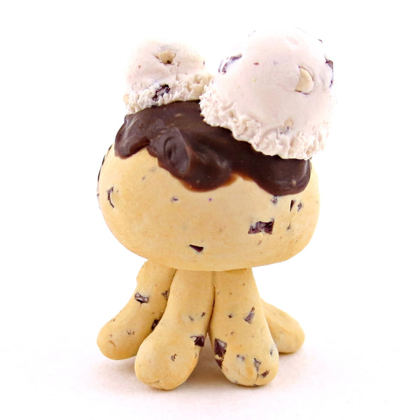 Chocolate Chip Cookie Dough Ice Cream Jellyfish Figurine - Polymer Clay Ice Cream Animals