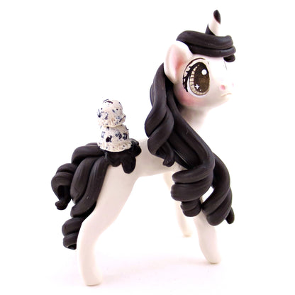 Cookies and Cream Ice Cream Unicorn Figurine - Polymer Clay Ice Cream Animals