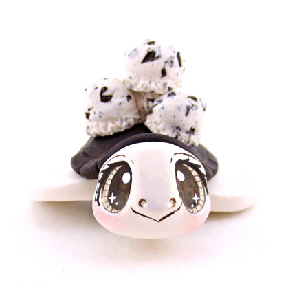 Cookies and Cream Ice Cream Turtle Figurine - Polymer Clay Ice Cream Animals