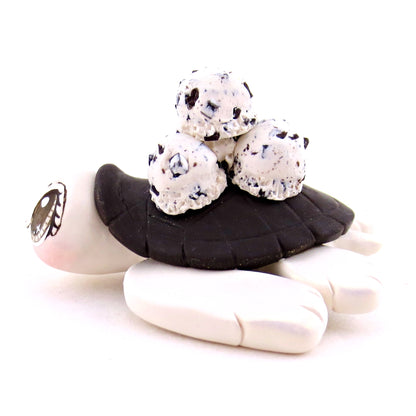 Cookies and Cream Ice Cream Turtle Figurine - Polymer Clay Ice Cream Animals