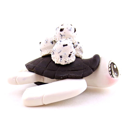 Cookies and Cream Ice Cream Turtle Figurine - Polymer Clay Ice Cream Animals