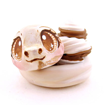 Chocolate and Vanilla Soft Serve Swirl Snake Figurine - Polymer Clay Ice Cream Animals