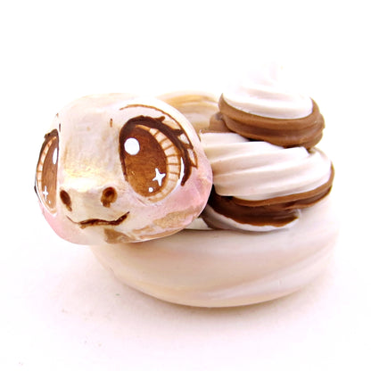 Chocolate and Vanilla Soft Serve Swirl Snake Figurine - Polymer Clay Ice Cream Animals