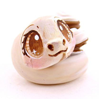 Chocolate and Vanilla Soft Serve Swirl Snake Figurine - Polymer Clay Ice Cream Animals