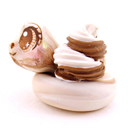 Chocolate and Vanilla Soft Serve Swirl Snake Figurine - Polymer Clay Ice Cream Animals