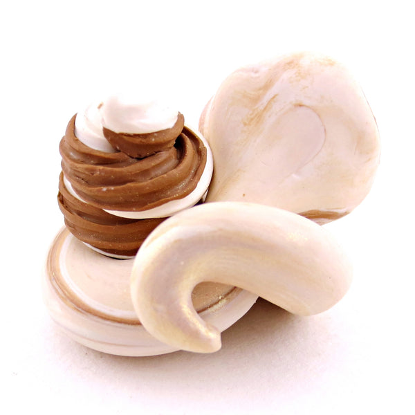 Chocolate and Vanilla Soft Serve Swirl Snake Figurine - Polymer Clay Ice Cream Animals