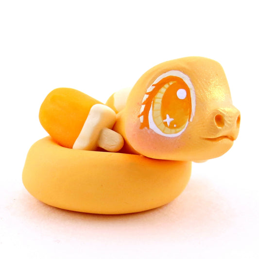 Orange Cream Snake Figurine - Polymer Clay Ice Cream Animals