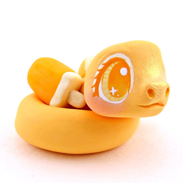 Orange Cream Snake Figurine - Polymer Clay Ice Cream Animals