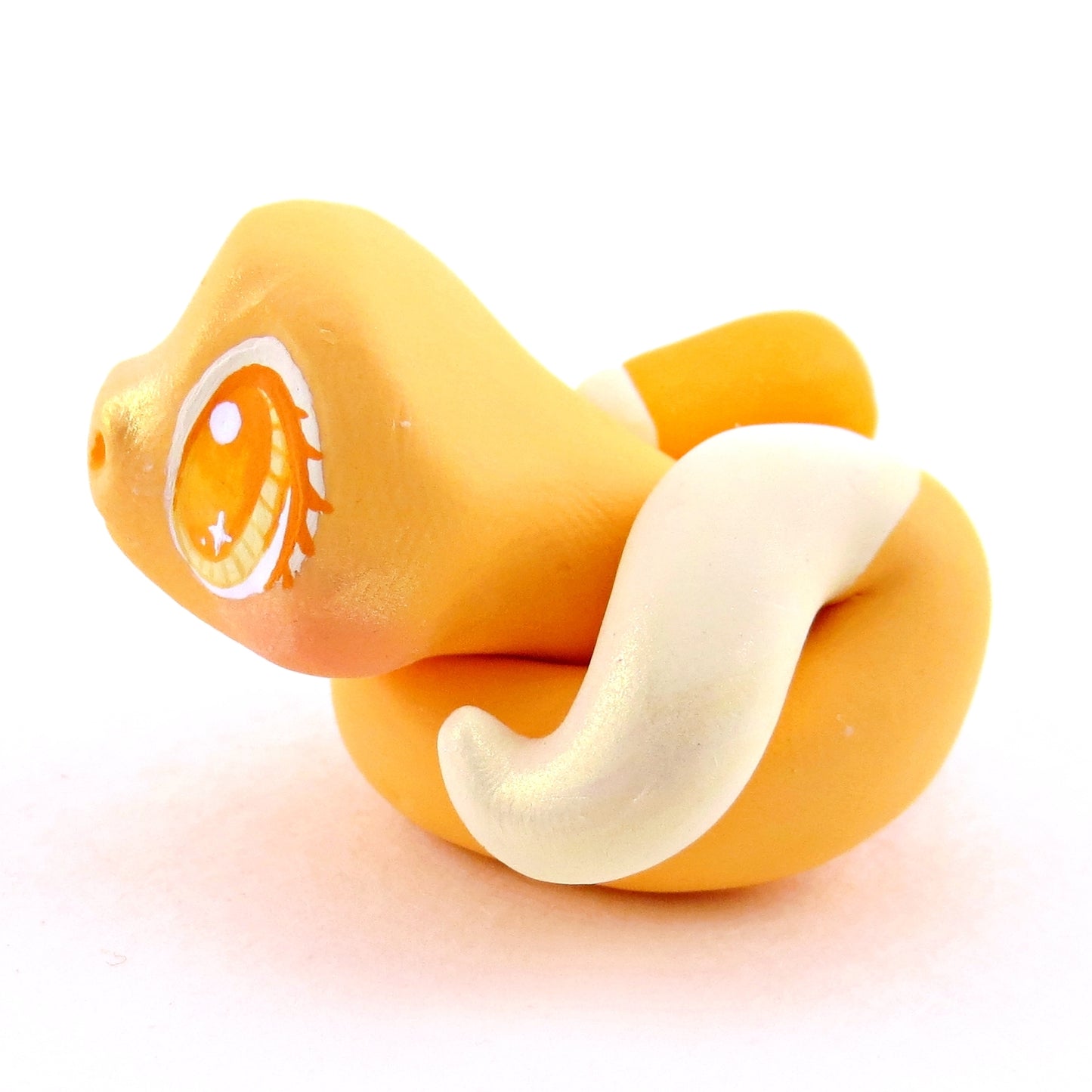 Orange Cream Snake Figurine - Polymer Clay Ice Cream Animals