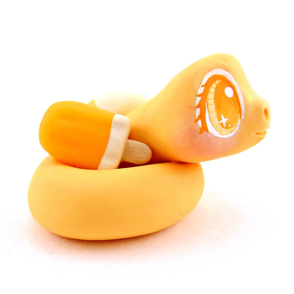 Orange Cream Snake Figurine - Polymer Clay Ice Cream Animals