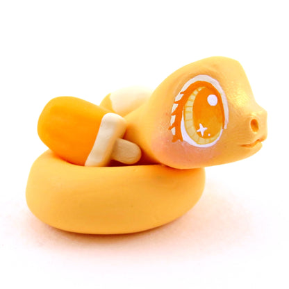 Orange Cream Snake Figurine - Polymer Clay Ice Cream Animals