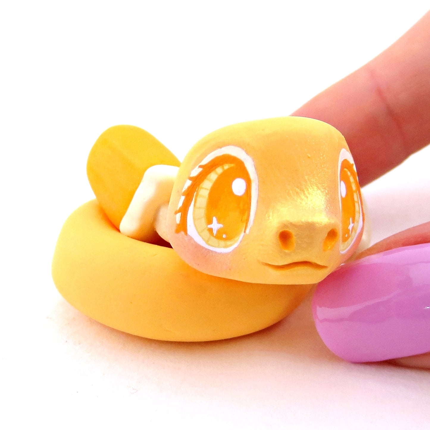 Orange Cream Snake Figurine - Polymer Clay Ice Cream Animals