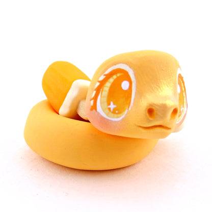 Orange Cream Snake Figurine - Polymer Clay Ice Cream Animals