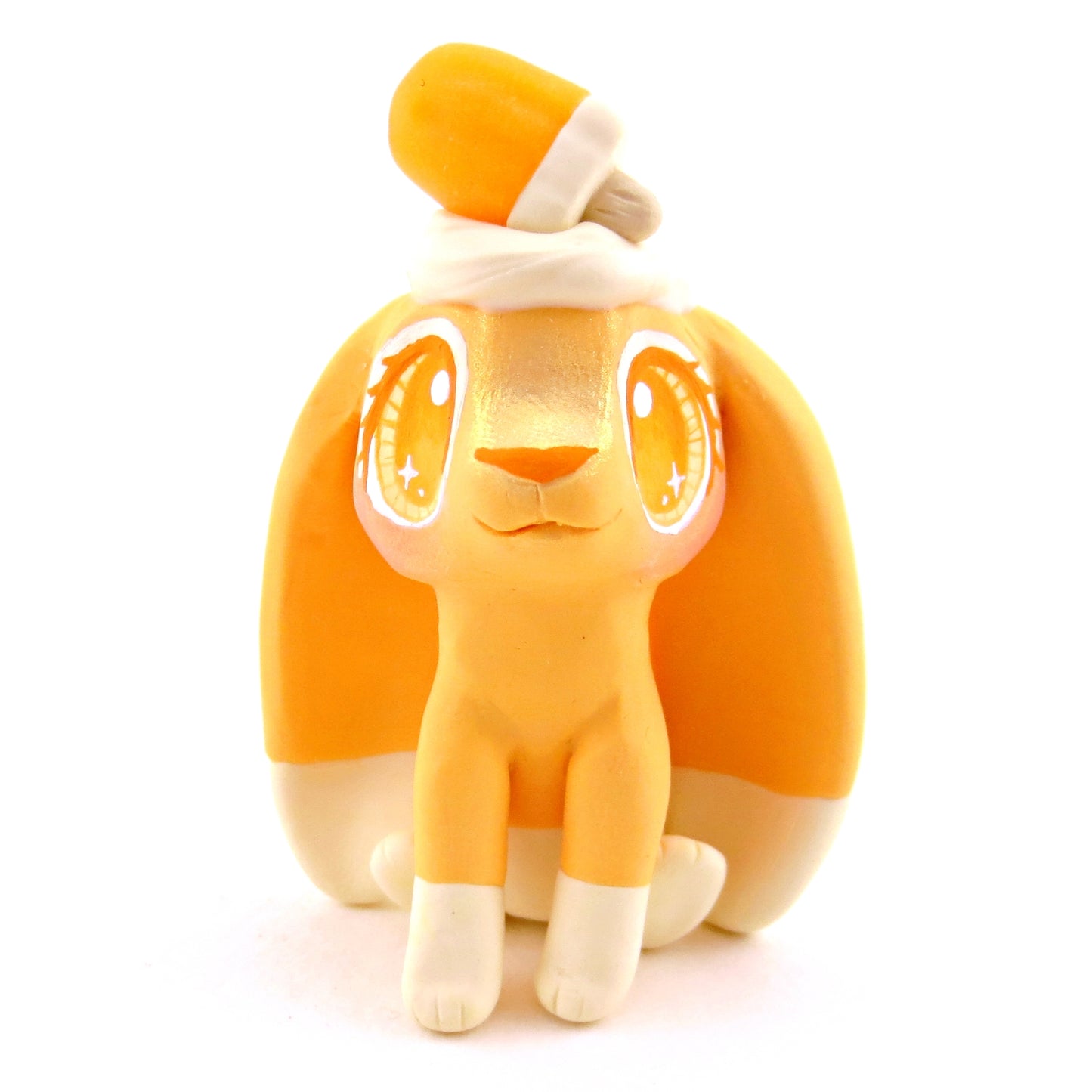 Orange Cream Bunny Figurine - Polymer Clay Ice Cream Animals