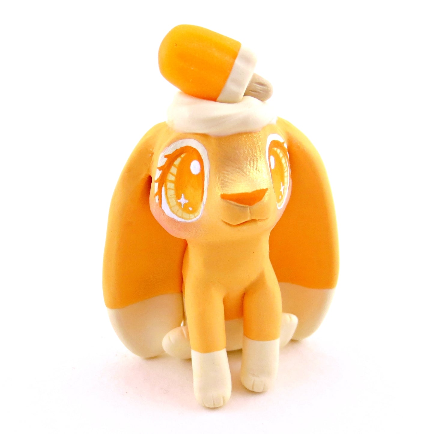 Orange Cream Bunny Figurine - Polymer Clay Ice Cream Animals