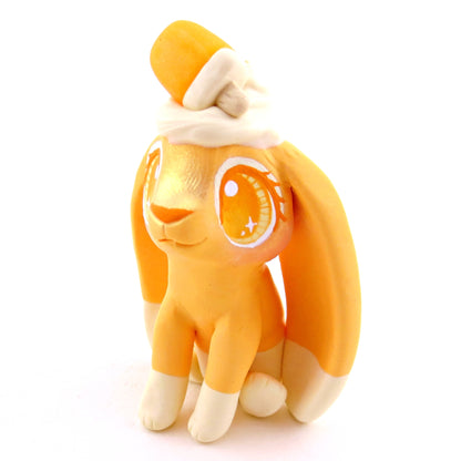 Orange Cream Bunny Figurine - Polymer Clay Ice Cream Animals