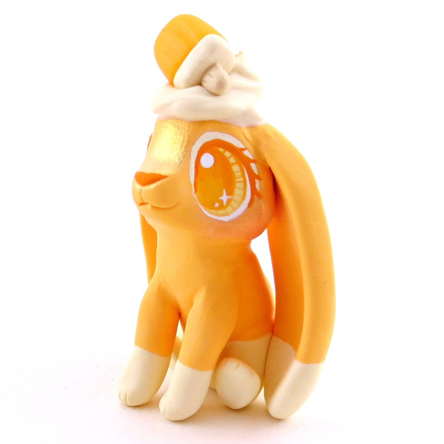 Orange Cream Bunny Figurine - Polymer Clay Ice Cream Animals