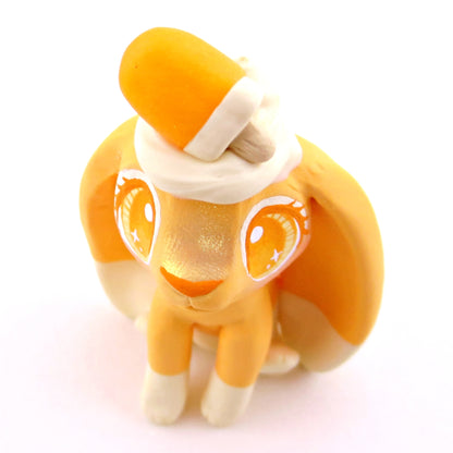 Orange Cream Bunny Figurine - Polymer Clay Ice Cream Animals