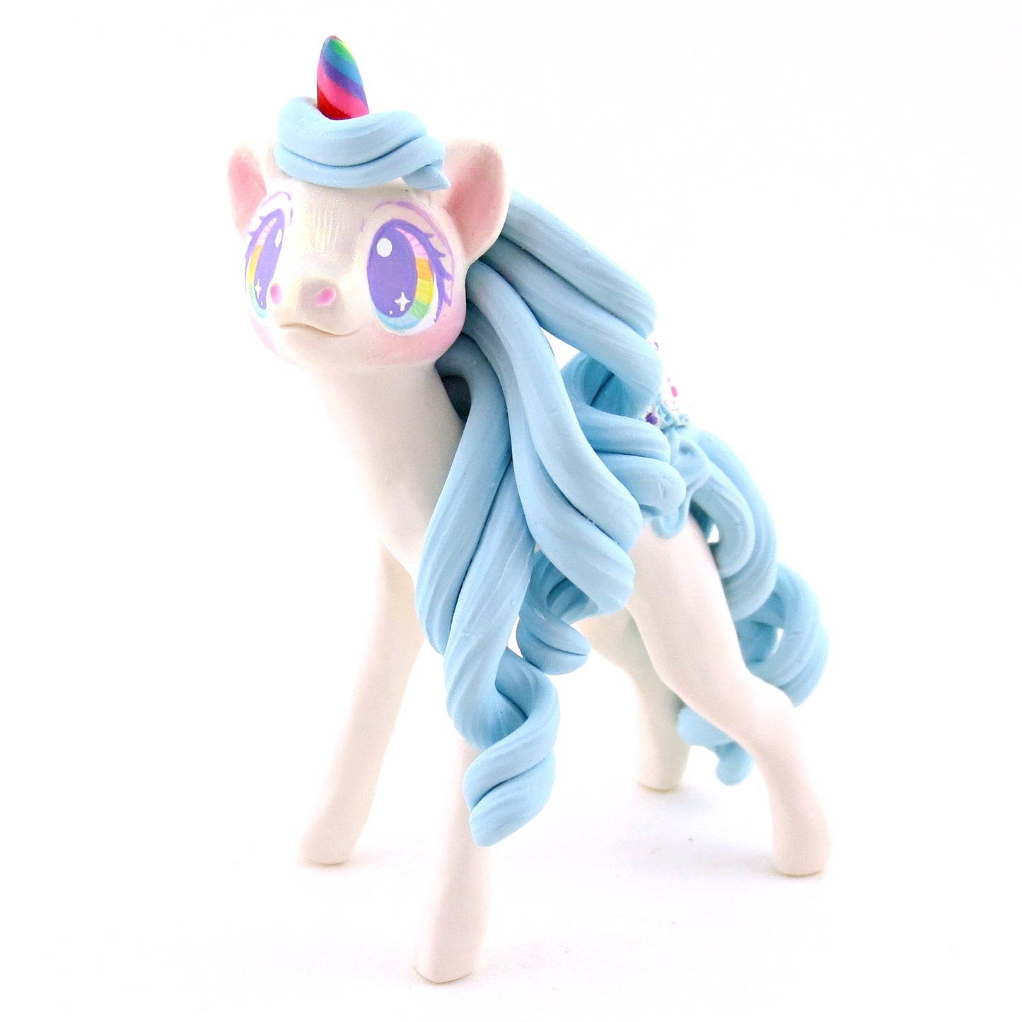 Birthday Cake Batter Ice Cream Unicorn Figurine - Polymer Clay Ice Cream Animals