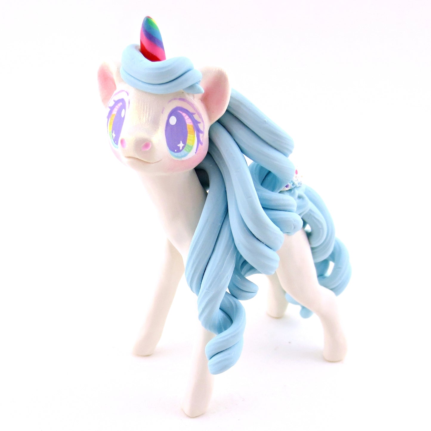 Birthday Cake Batter Ice Cream Unicorn Figurine - Polymer Clay Ice Cream Animals