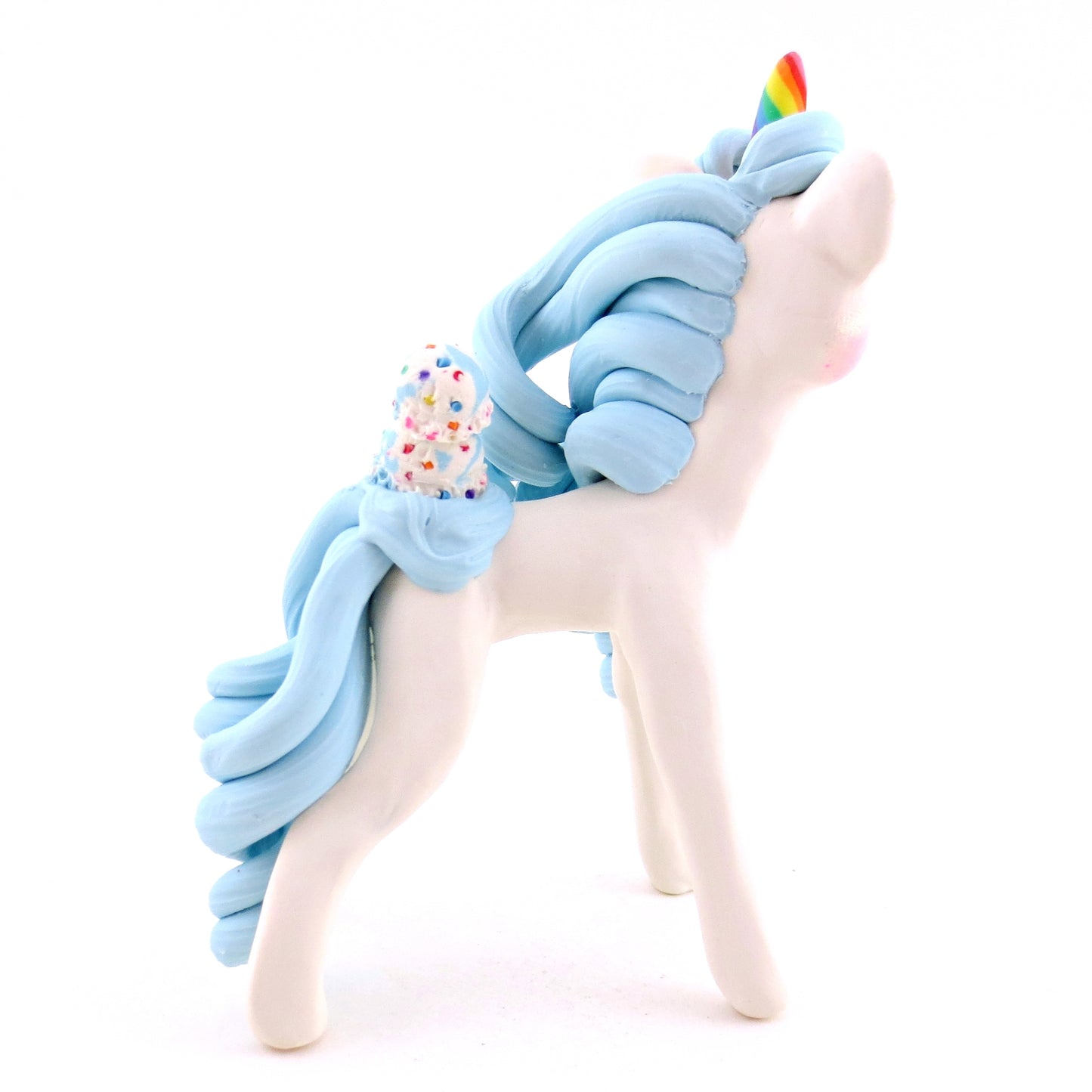 Birthday Cake Batter Ice Cream Unicorn Figurine - Polymer Clay Ice Cream Animals