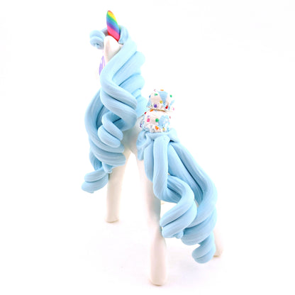 Birthday Cake Batter Ice Cream Unicorn Figurine - Polymer Clay Ice Cream Animals