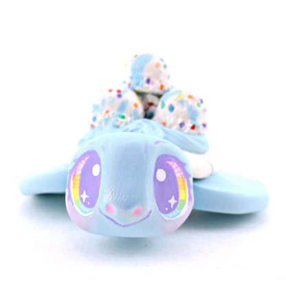 Birthday Cake Batter Ice Cream Turtle Figurine - Polymer Clay Ice Cream Animals