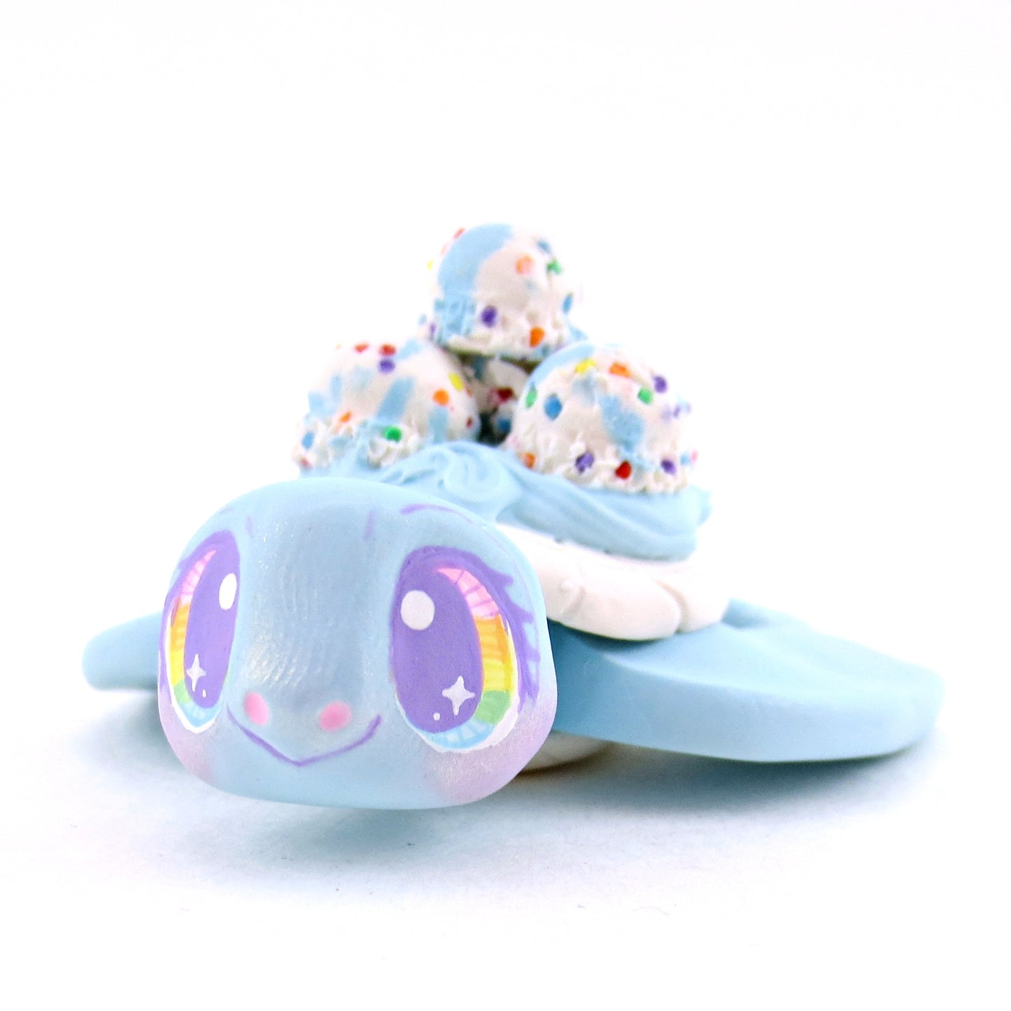 Birthday Cake Batter Ice Cream Turtle Figurine - Polymer Clay Ice Cream Animals