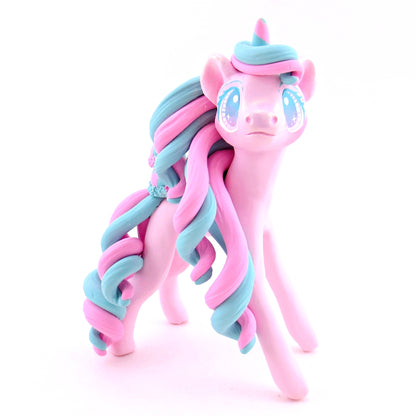 Cotton Candy Ice Cream Unicorn Figurine - Polymer Clay Ice Cream Animals