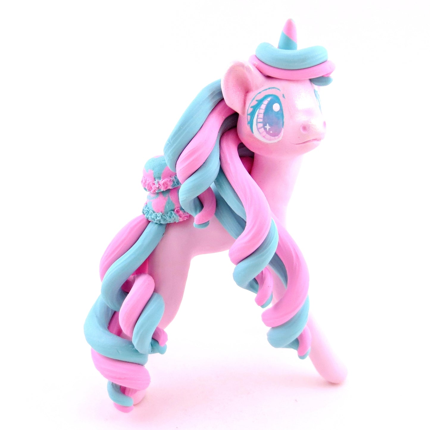 Cotton Candy Ice Cream Unicorn Figurine - Polymer Clay Ice Cream Animals