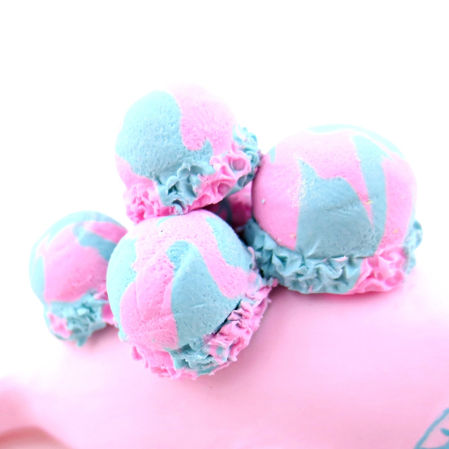 Cotton Candy Ice Cream Narwhal Figurine - Polymer Clay Ice Cream Animals