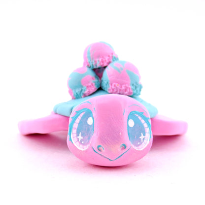 Cotton Candy Ice Cream Turtle Figurine - Polymer Clay Ice Cream Animals