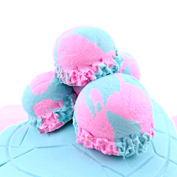 Cotton Candy Ice Cream Turtle Figurine - Polymer Clay Ice Cream Animals
