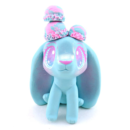 Cotton Candy Ice Cream Bunny Figurine - Polymer Clay Ice Cream Animals