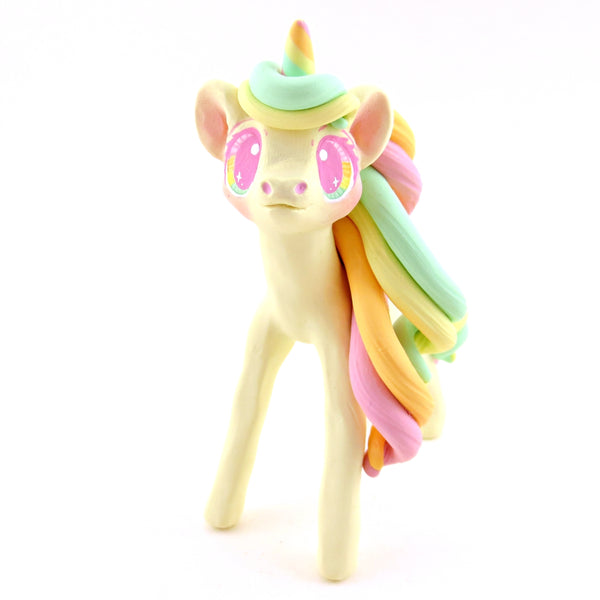 Rainbow Sherbet Ice Cream Unicorn Figurine - Polymer Clay Ice Cream Animals