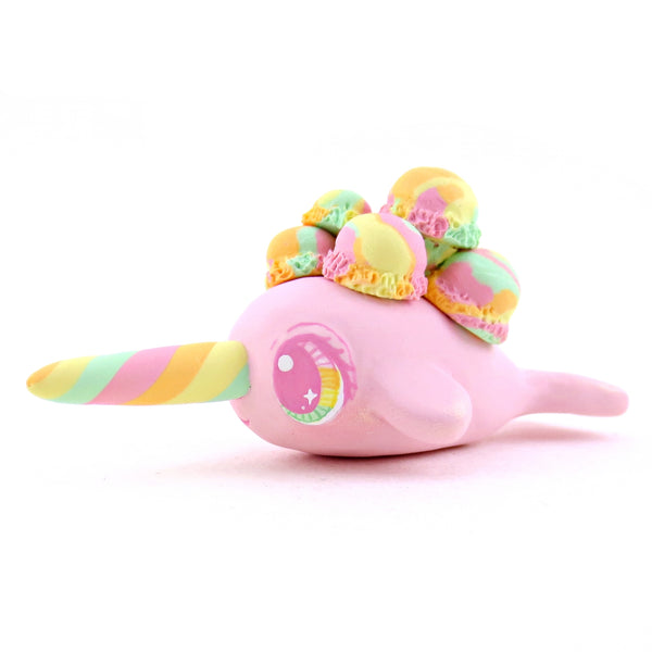 Rainbow Sherbet Ice Cream Narwhal Figurine - Polymer Clay Ice Cream Animals
