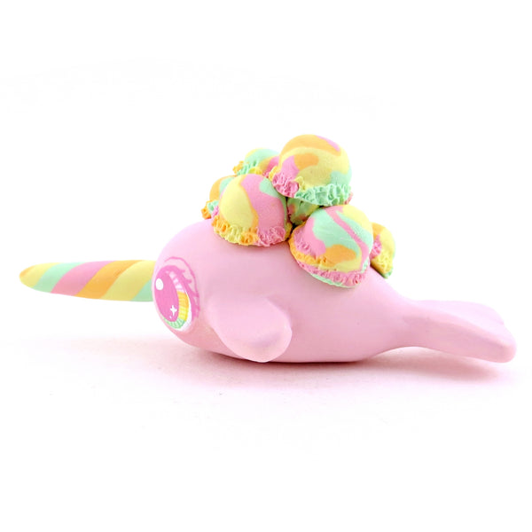 Rainbow Sherbet Ice Cream Narwhal Figurine - Polymer Clay Ice Cream Animals