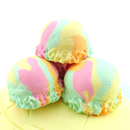 Rainbow Sherbet Ice Cream Turtle Figurine - Polymer Clay Ice Cream Animals