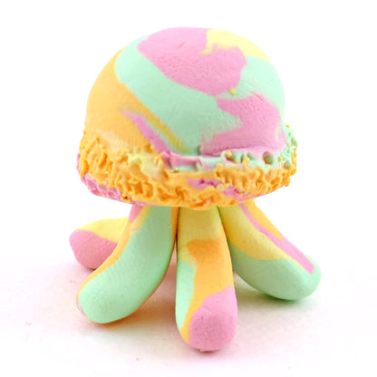 Rainbow Sherbet Ice Cream Jellyfish Figurine - Polymer Clay Ice Cream Animals