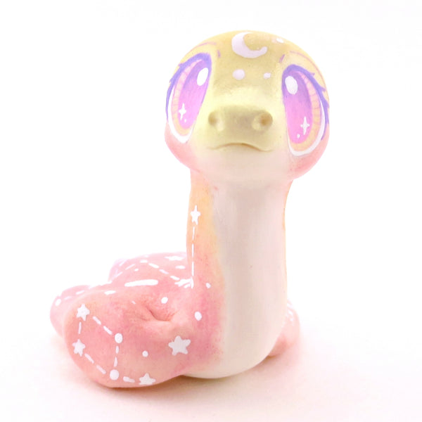 Peachy Ombre Constellation Nessie Figurine - Polymer Clay Celestial Sea Animals